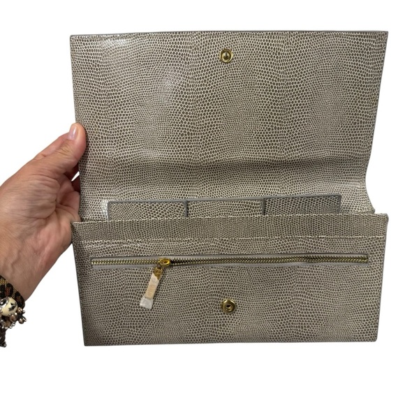 St.John Embossed Leather snakeskin embossed Organizer Clutch wallet - Picture 2 of 6